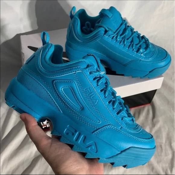 Fila Disruptor 2 Premium Leather Scuba Blue Rare Colorway New With Box - Picture 3 of 7